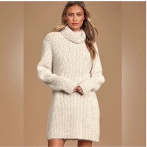 LULU’s | Sweet Whispers Ivory Multicolor Sweater Dress